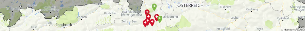 Kartenansicht für Apotheken-Notdienste in der Nähe von Pfarrwerfen (Sankt Johann im Pongau, Salzburg)